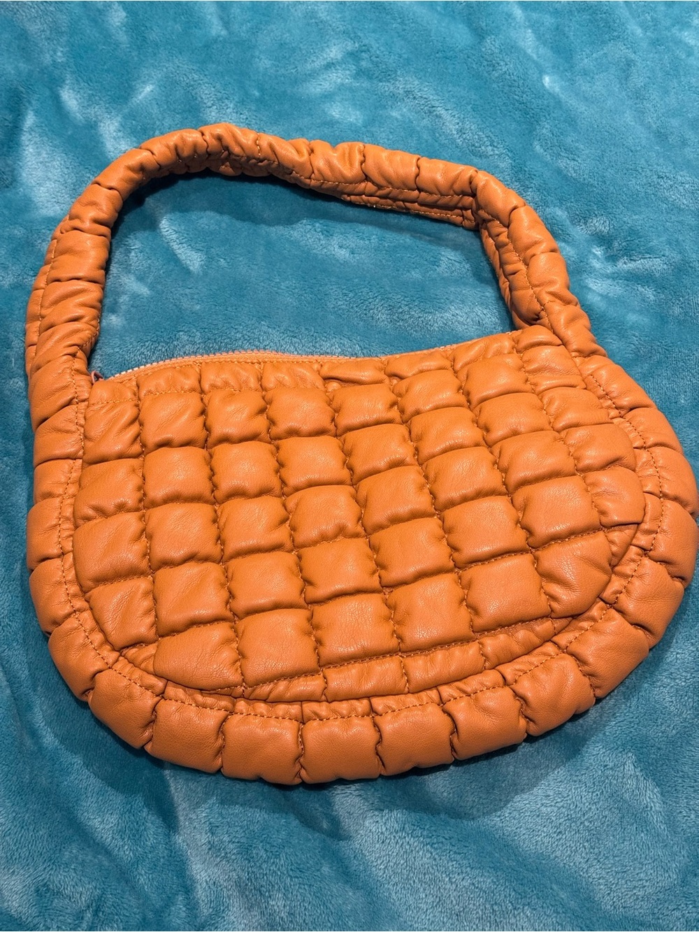 Antik Kraft Quilted Shoulder Bag in Mustard/Orange